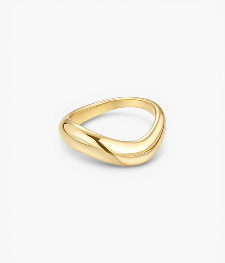 Gold-Tone Sculpted Wave Ring