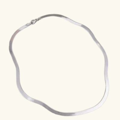 Gold-Tone Herringbone Flat Chain Necklace