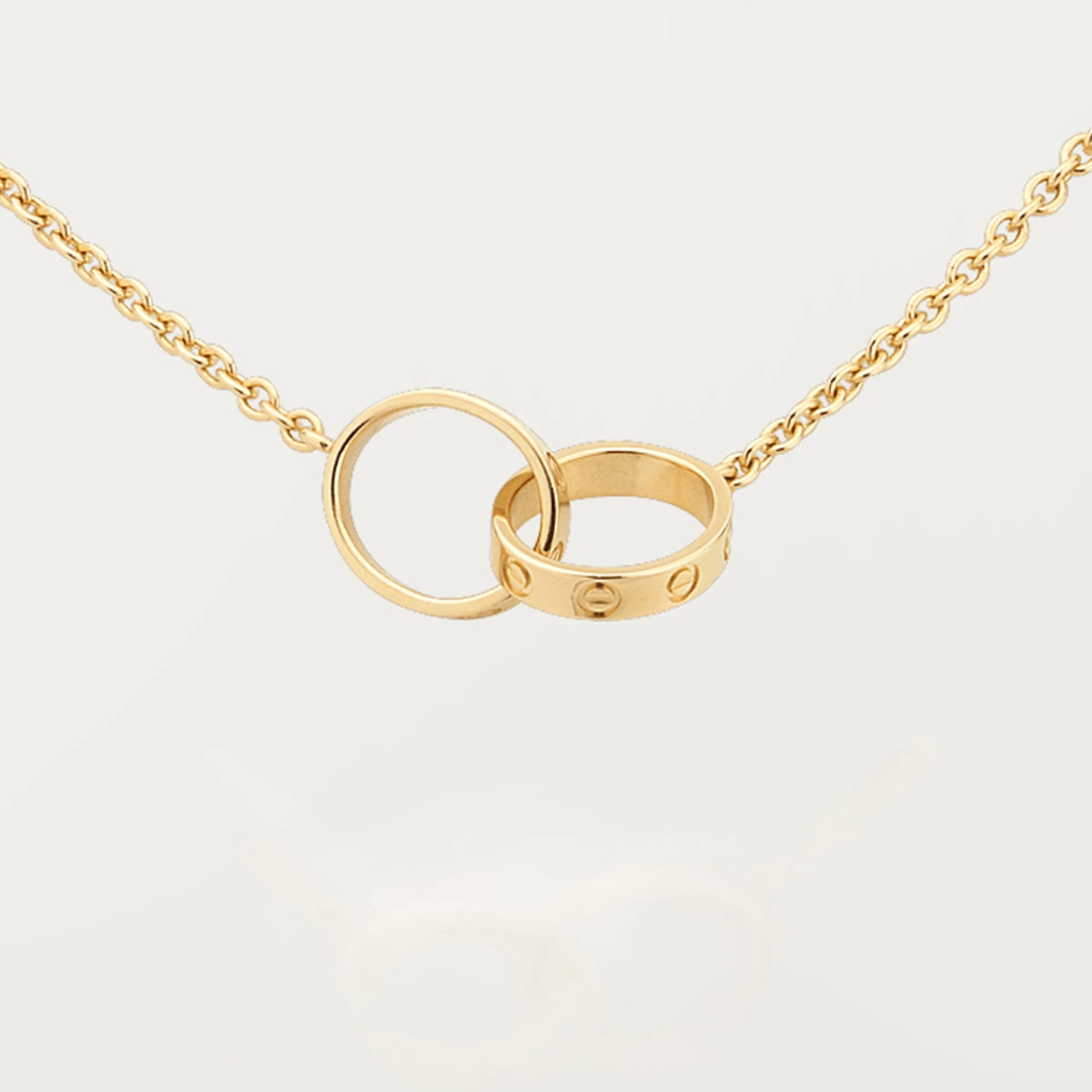 Gold-Tone Interlocking Circle Pendant Chain Necklace