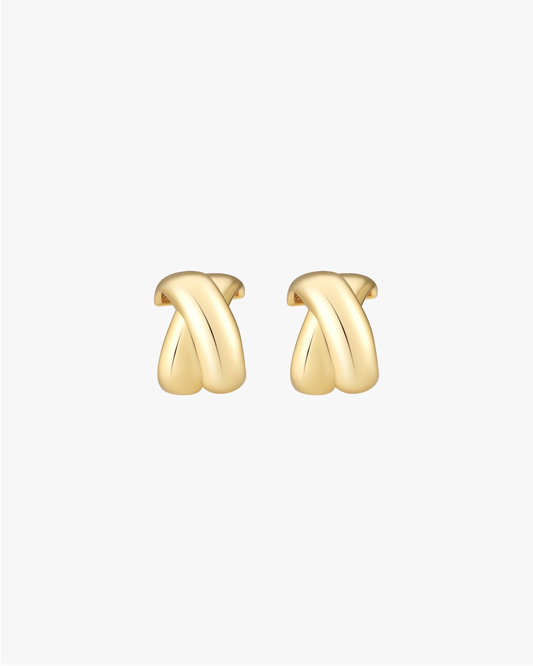 Gold Twisted Hoop Earrings – Sculptural Modern Minimalist Jewelry