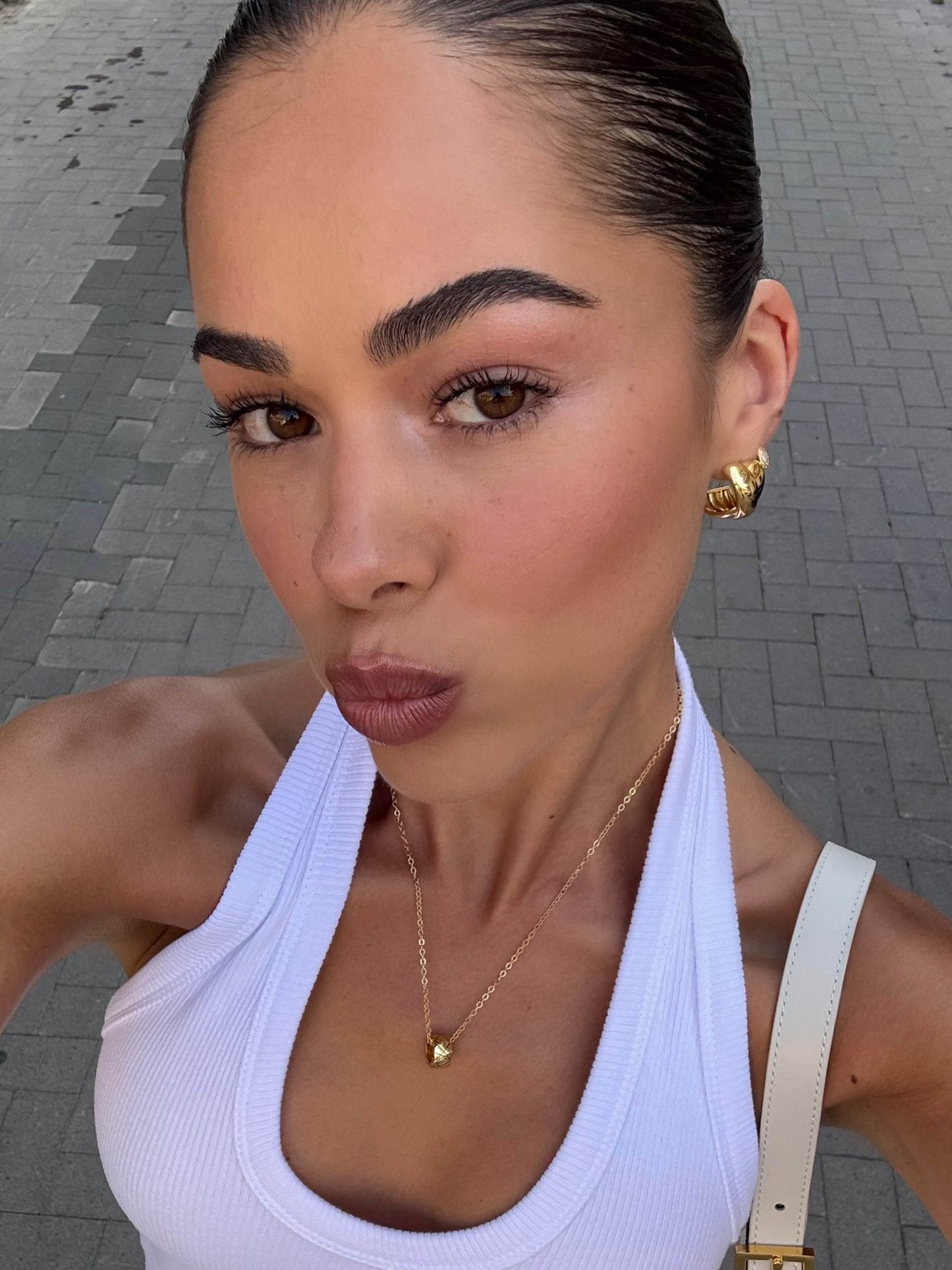 Gold Twisted Hoop Earrings – Sculptural Modern Minimalist Jewelry