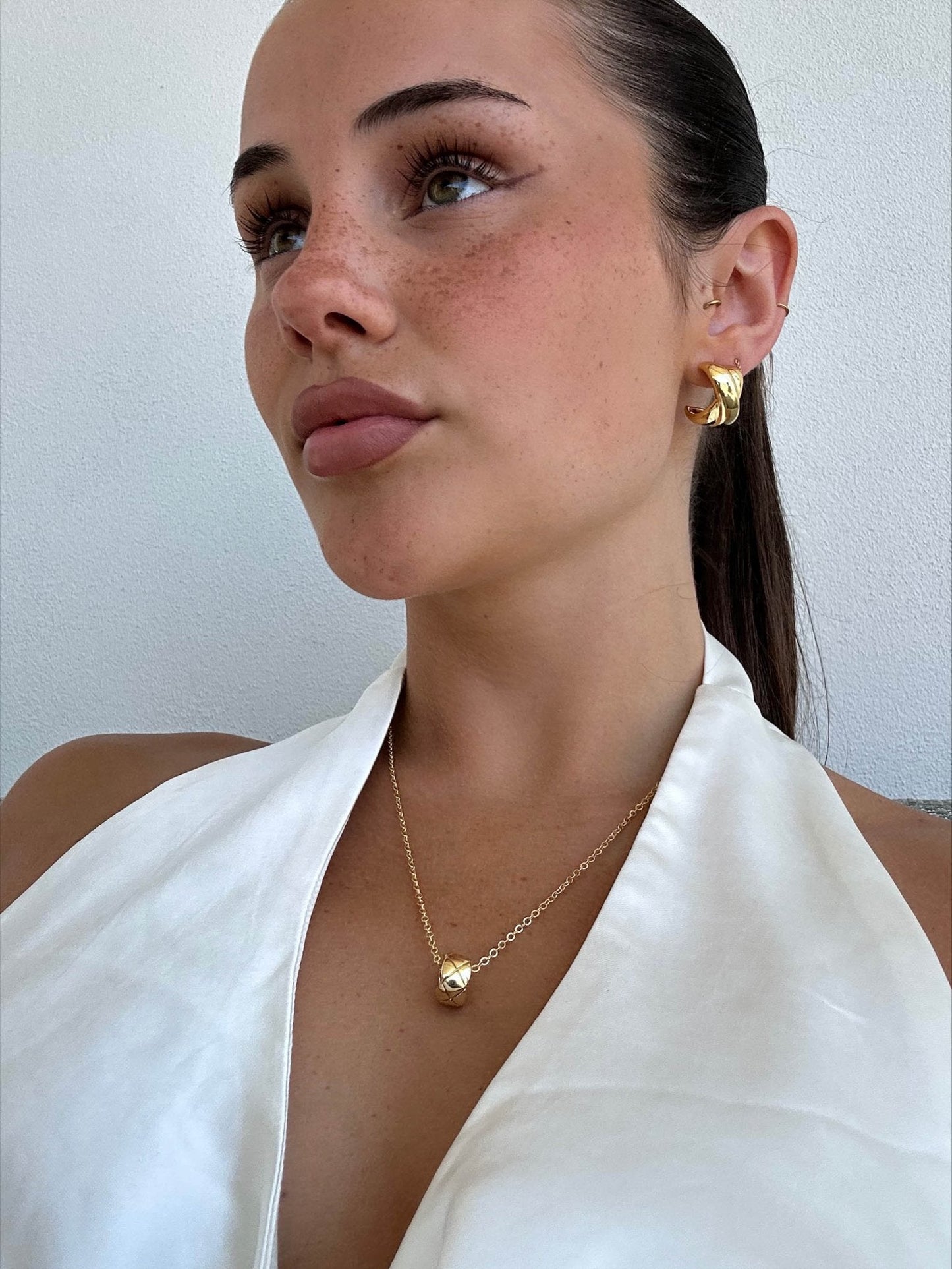 Gold Twisted Hoop Earrings – Sculptural Modern Minimalist Jewelry