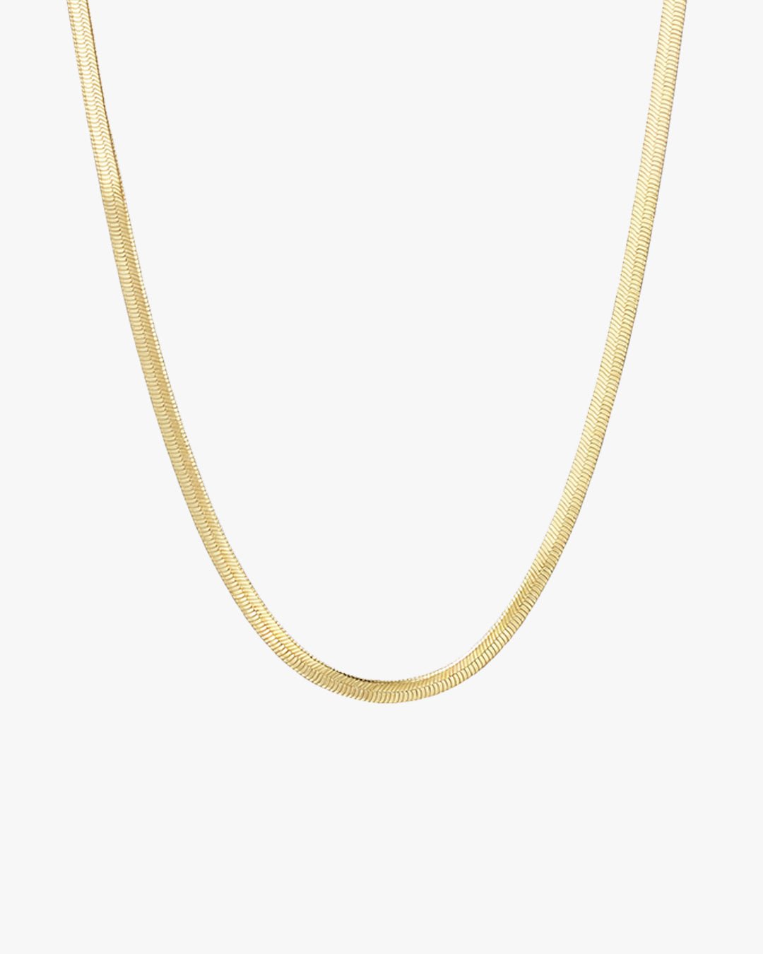 Gold-Toned Flat Snake Chain Necklace
