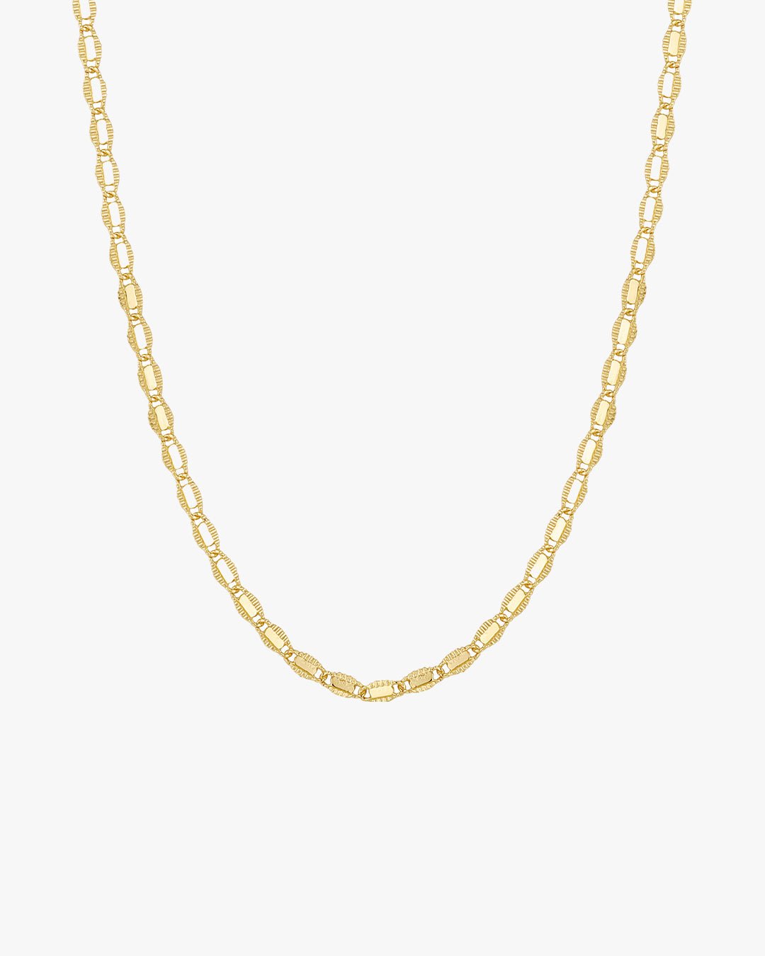 Textured Gold-Toned Oval Link Chain Necklace