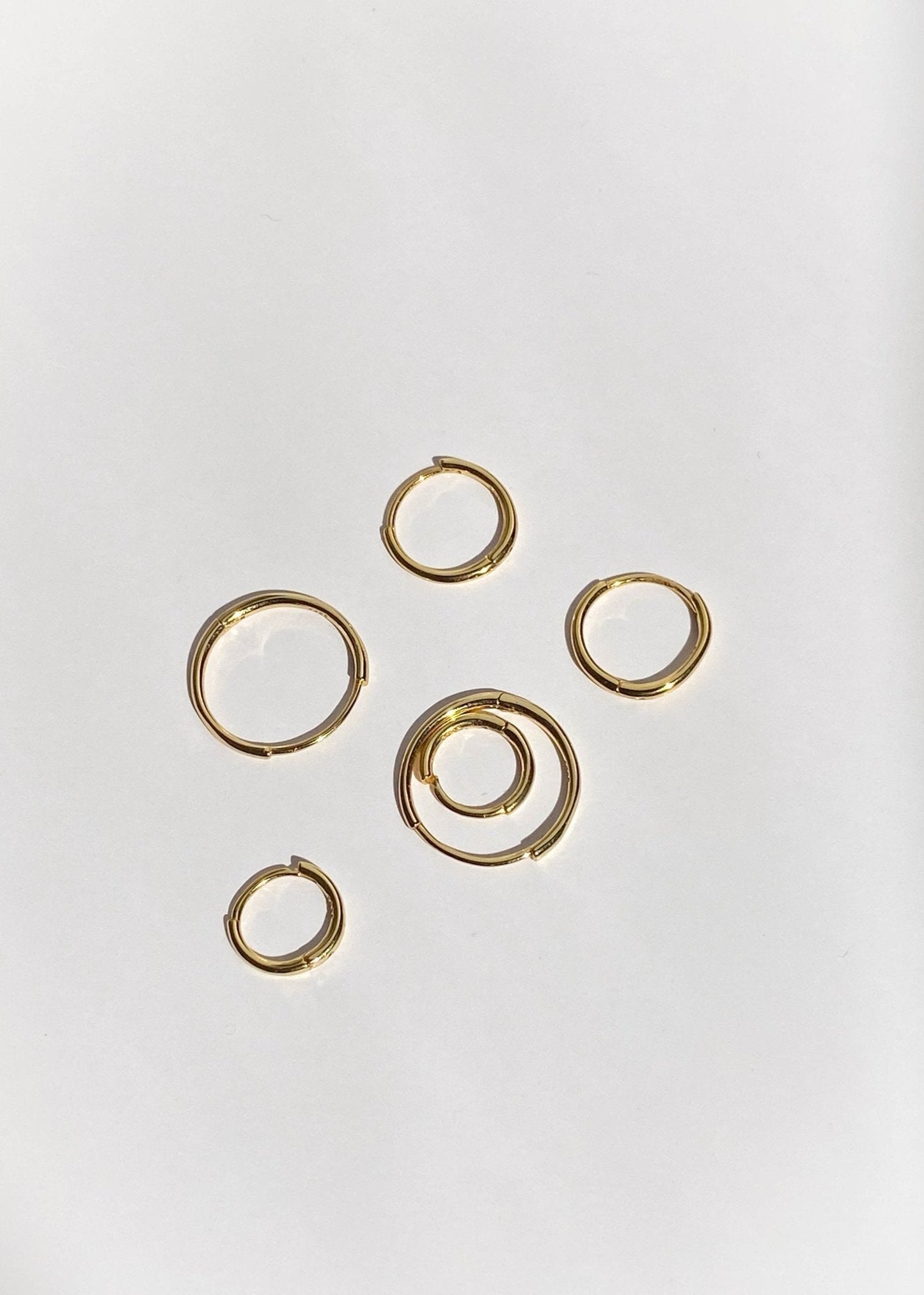 Gold-Plated Mini Hoop Earrings – Simple Click Closure