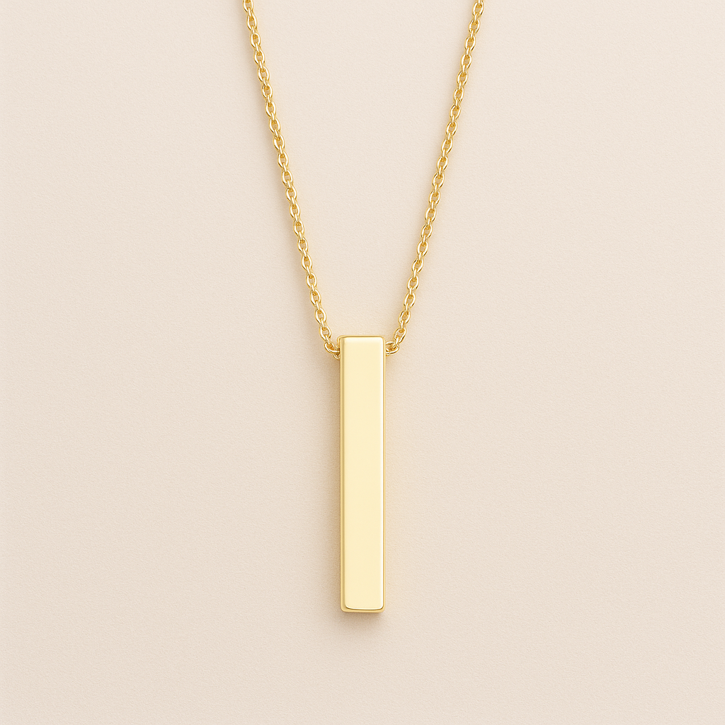 Gold pillar bar Necklace