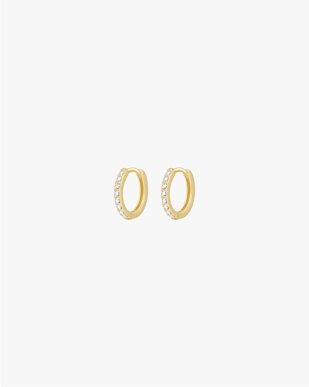 Small Gold Tone Hoop Earrings with Accent Stones