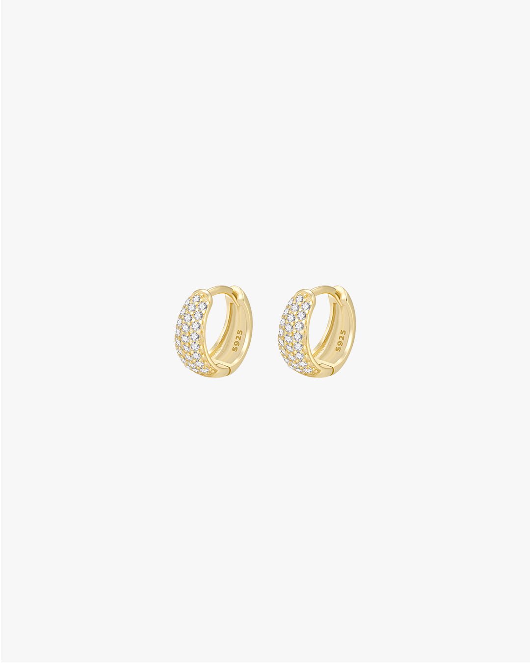 Nora Huggie Earrings – Gold-Tone Sterling Silver with CZ Accents