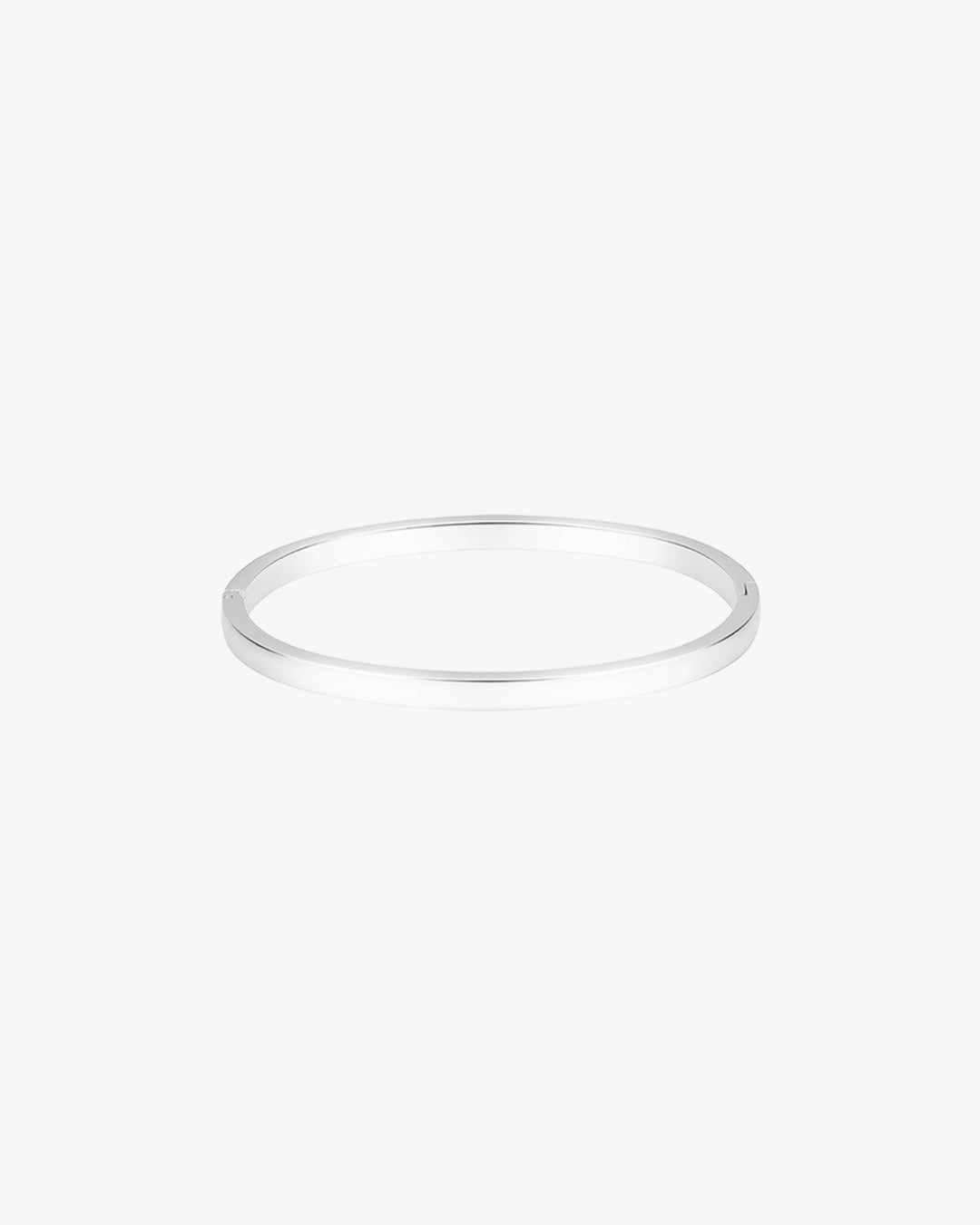 Slim Silver Bangle Bracelet with Smooth Finish