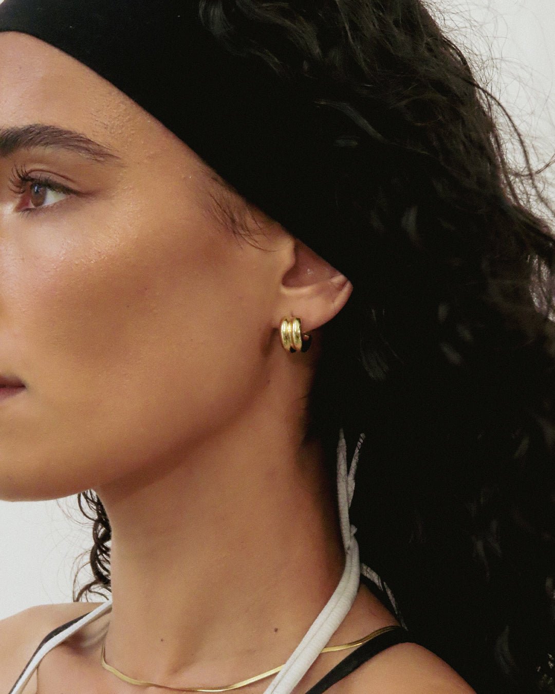 Chunky Gold Dome Hoop Earrings