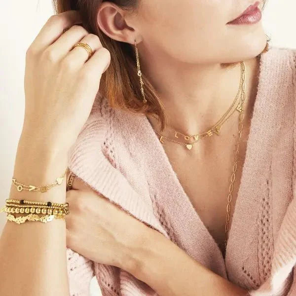 Love Letters Necklace Gold – Romantic Text Pendant Necklace