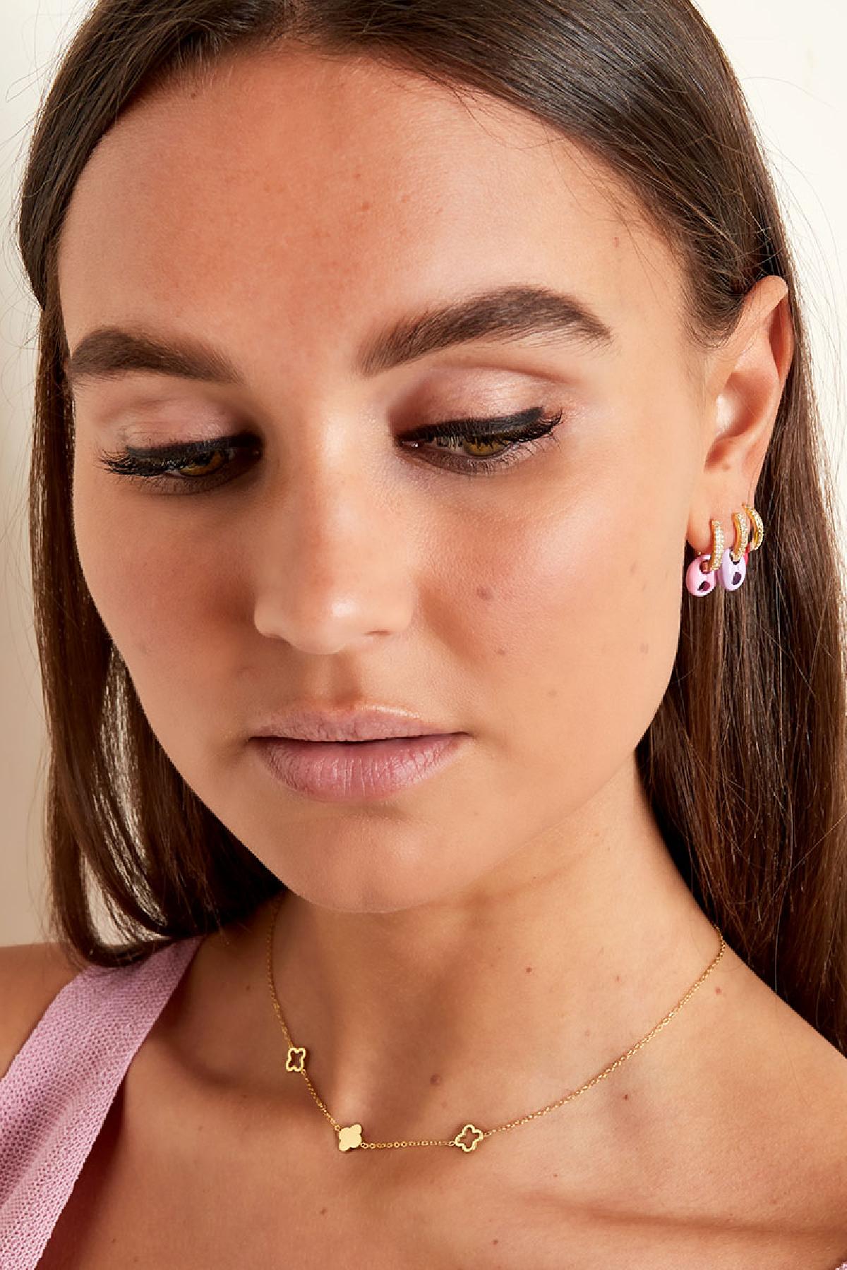 Lucky Bloom Necklace Gold – Floral Charm Pendant for Women