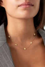 Clover Pattern Necklace Gold – Elegant Four-Leaf Clover Jewelry