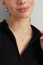 Moon & Star Necklace Silver – Celestial Jewelry for Women