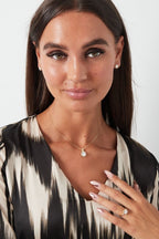 Square Stone Necklace Silver 925 – Sterling Silver Gem Pendant for Women