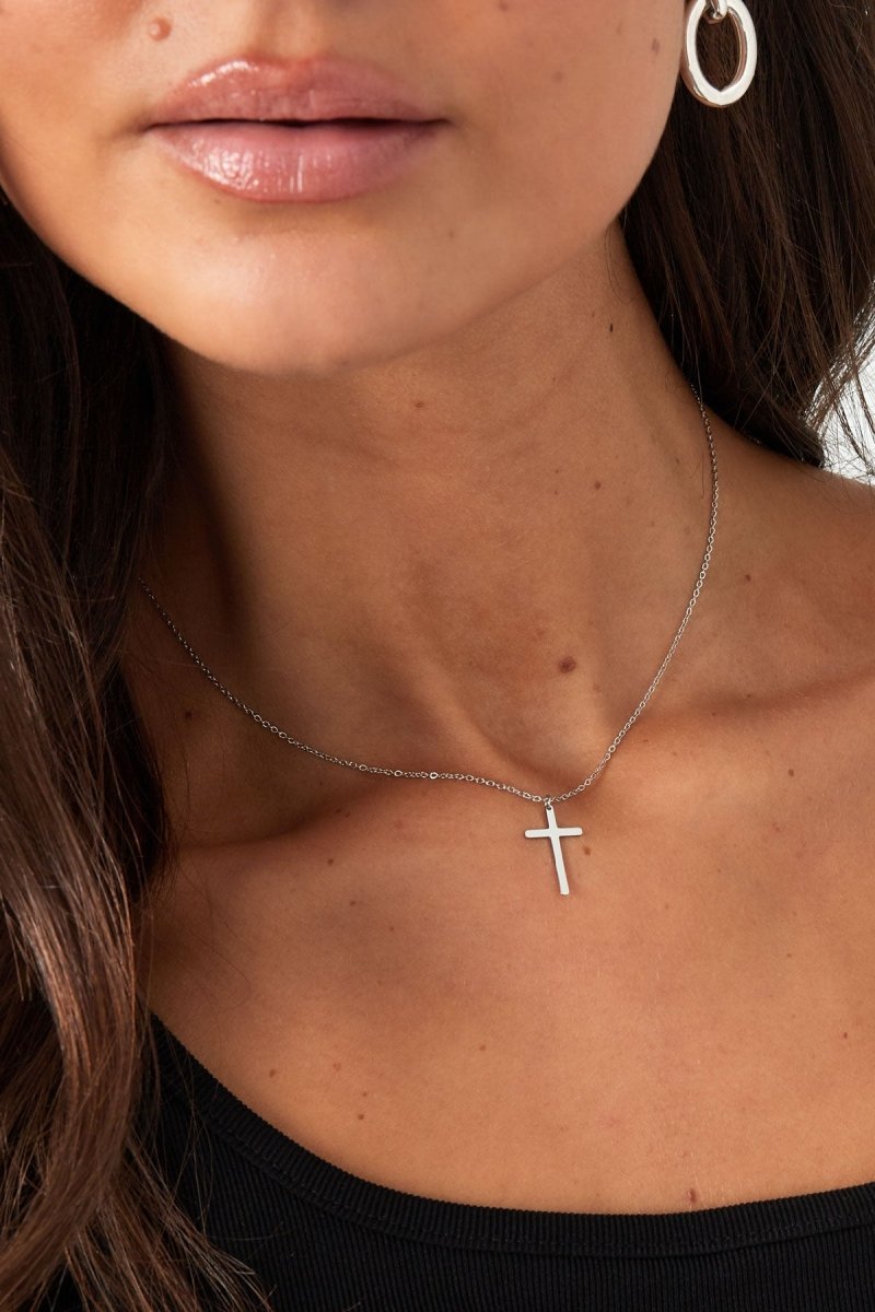 Cross Charm Necklace Gold – Faith Symbol Pendant Chain for Women