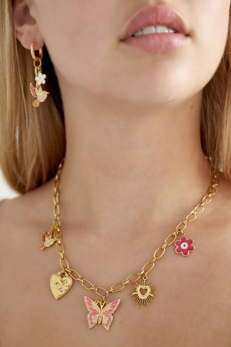 Nature Calls Charm Necklace Gold – Leaf Pendant Boho Jewelry