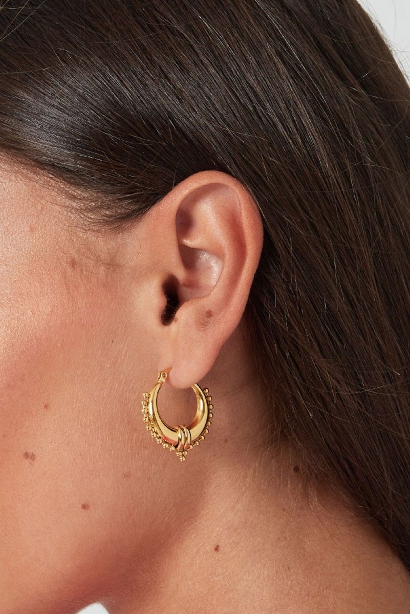Saraswati Gold Statement Earrings for Women