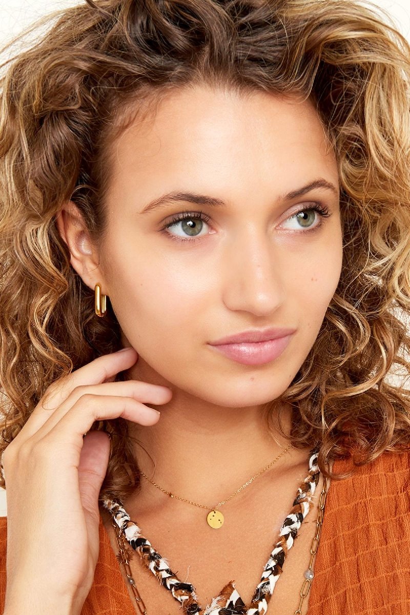Square Small Silver Earrings for Women