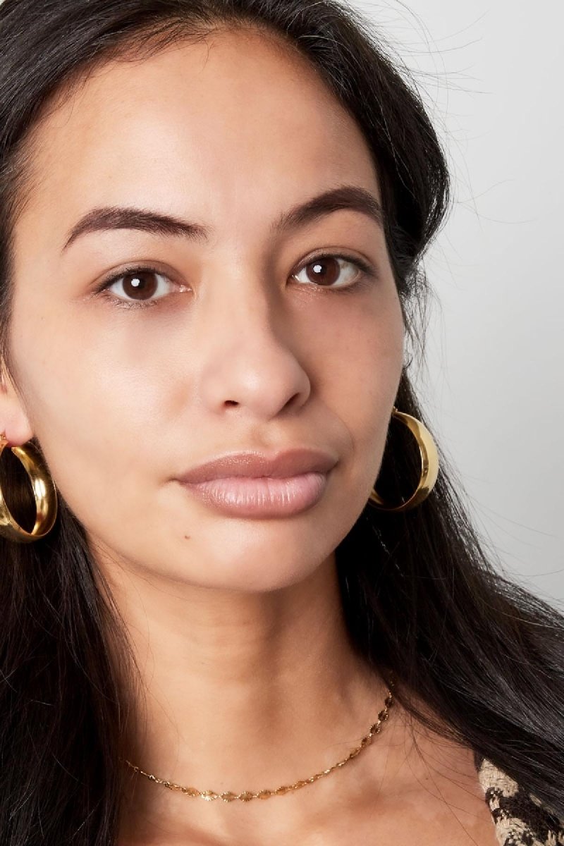 Basic Round Chic Gold Earrings for Women