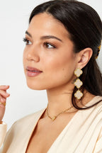 Beautiful Soft Pink Clover Gold Earrings for Women