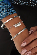 Shiny Stones Bangle Bracelet Silver – Sparkling Gemstone Cuff Jewelry