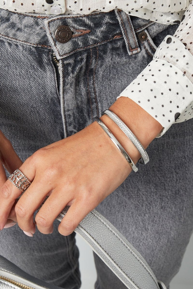 Basic Bangle Bracelet Silver – Classic Minimalist Cuff Jewelry