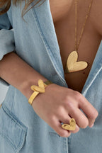 Double Love Bracelet Gold – Elegant Double Heart Chain Jewelry