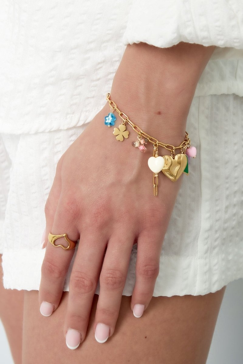 Colored Charms Summer Bracelet Gold – Vibrant Multicolor Charm Jewelry