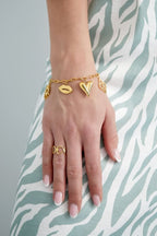 Charm Floral Lovers Bracelet Gold – Romantic Floral Charm Jewelry