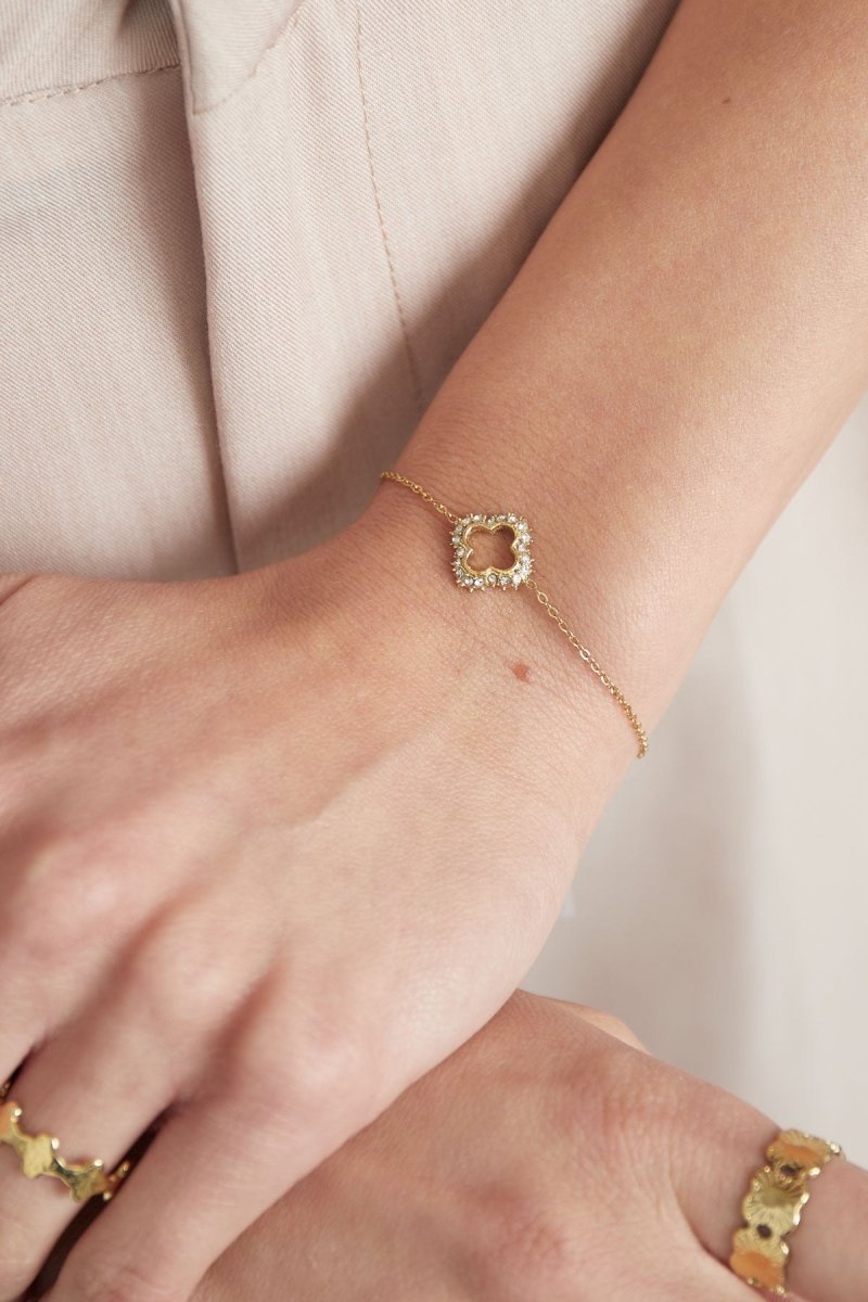 Lucky Diamond Bracelet Silver – Elegant Clover-Inspired Jewelry