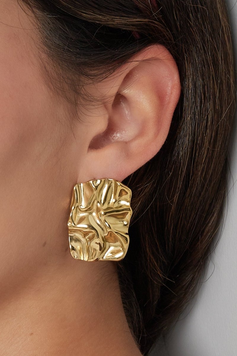 Abstract Square Gold Plated Geometric Earrings for Women
