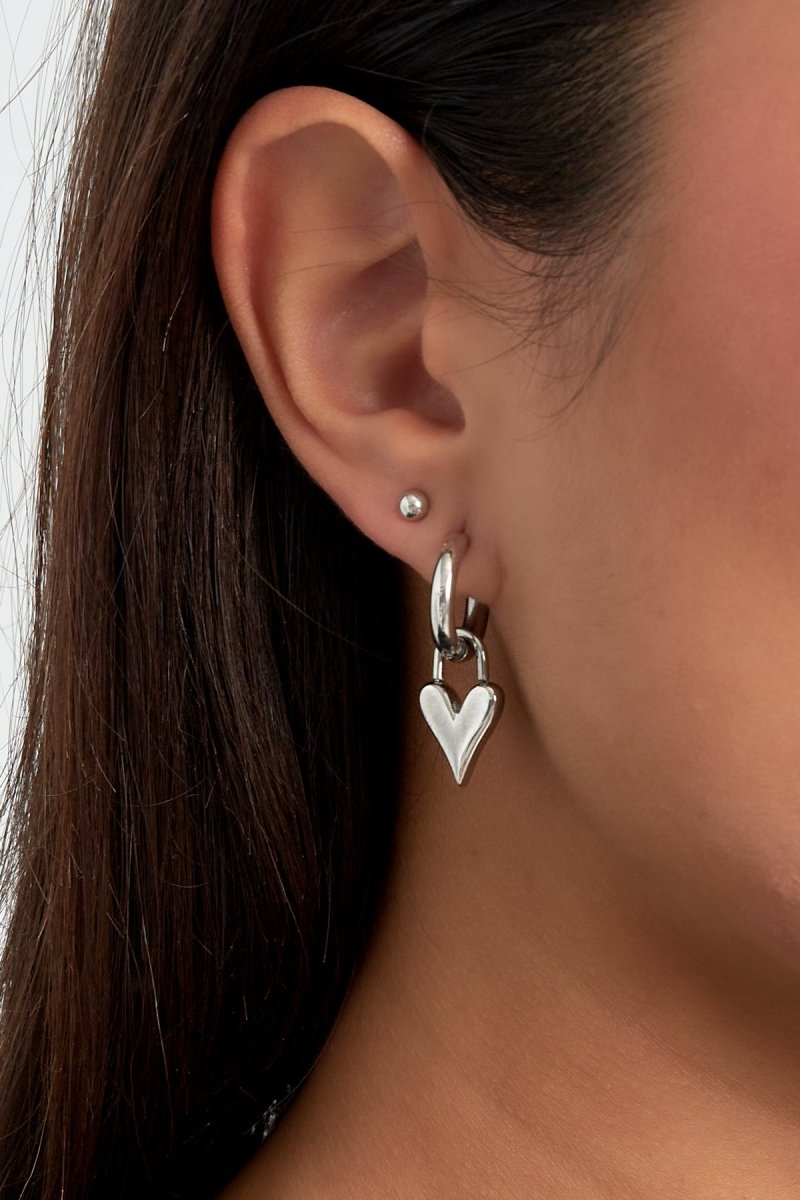 Lucky Love Silver Heart Earrings for Women