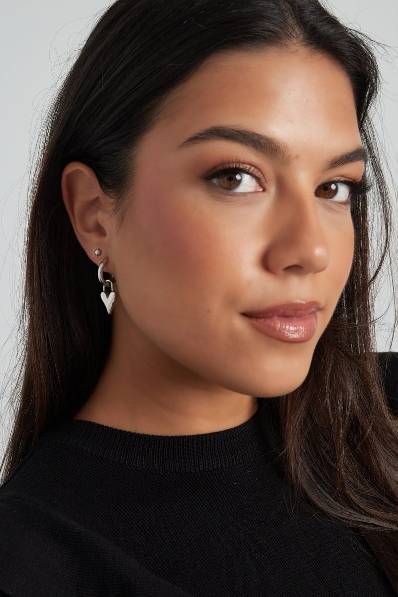 Lucky Love Silver Heart Earrings for Women