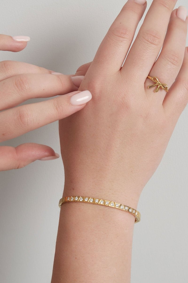 Spicy Diamond Bangle Bracelet Gold – Stylish Crystal Cuff Jewelry