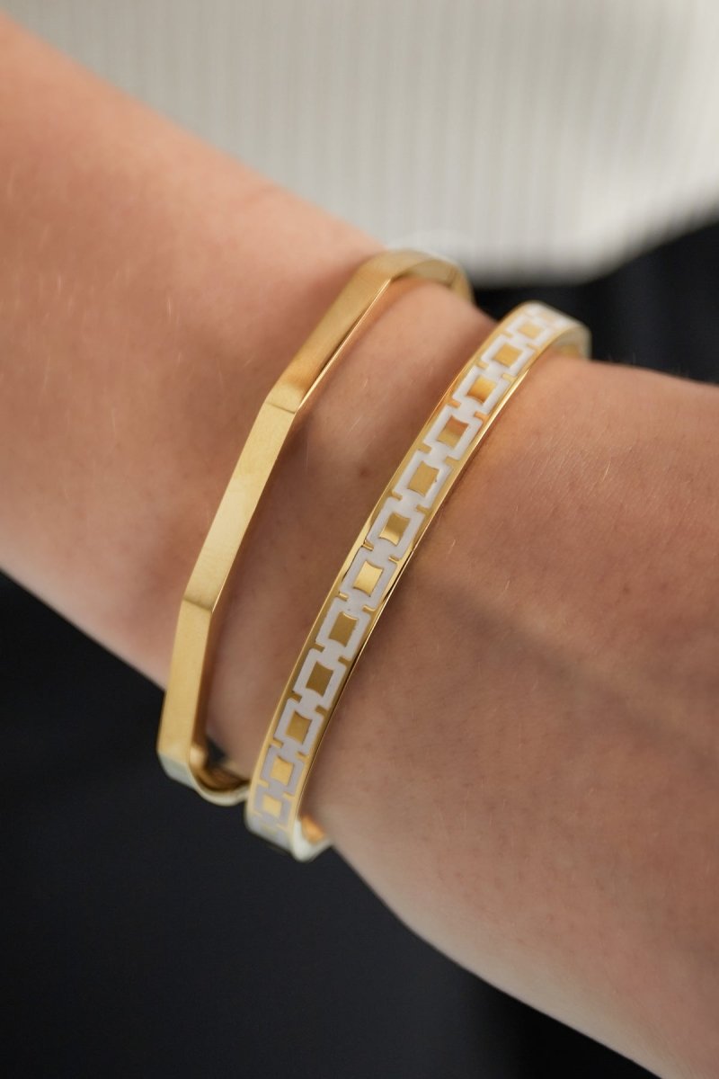 Shaped Bangle Bracelet Gold – Modern Geometric Cuff Jewelry