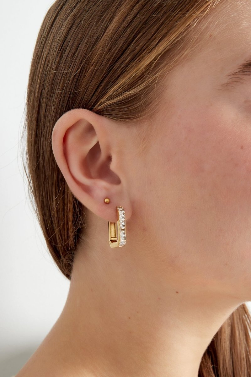 Rectangular Diamond Silver Drop Earrings for Women