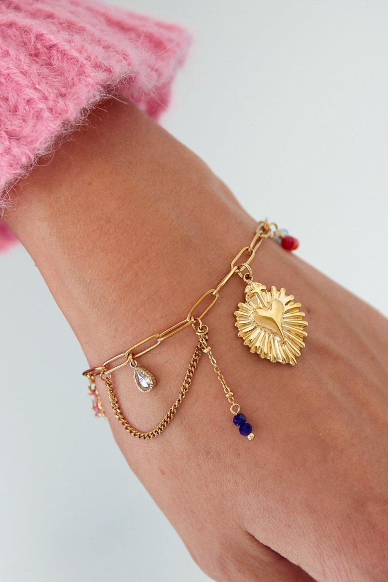 Colorful Joy Bracelet Gold – Playful Multicolor Charm Jewelry