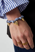 Color Bliss Heart Denim Blue Bracelet Gold – Vibrant Blue Heart Charm Jewelry