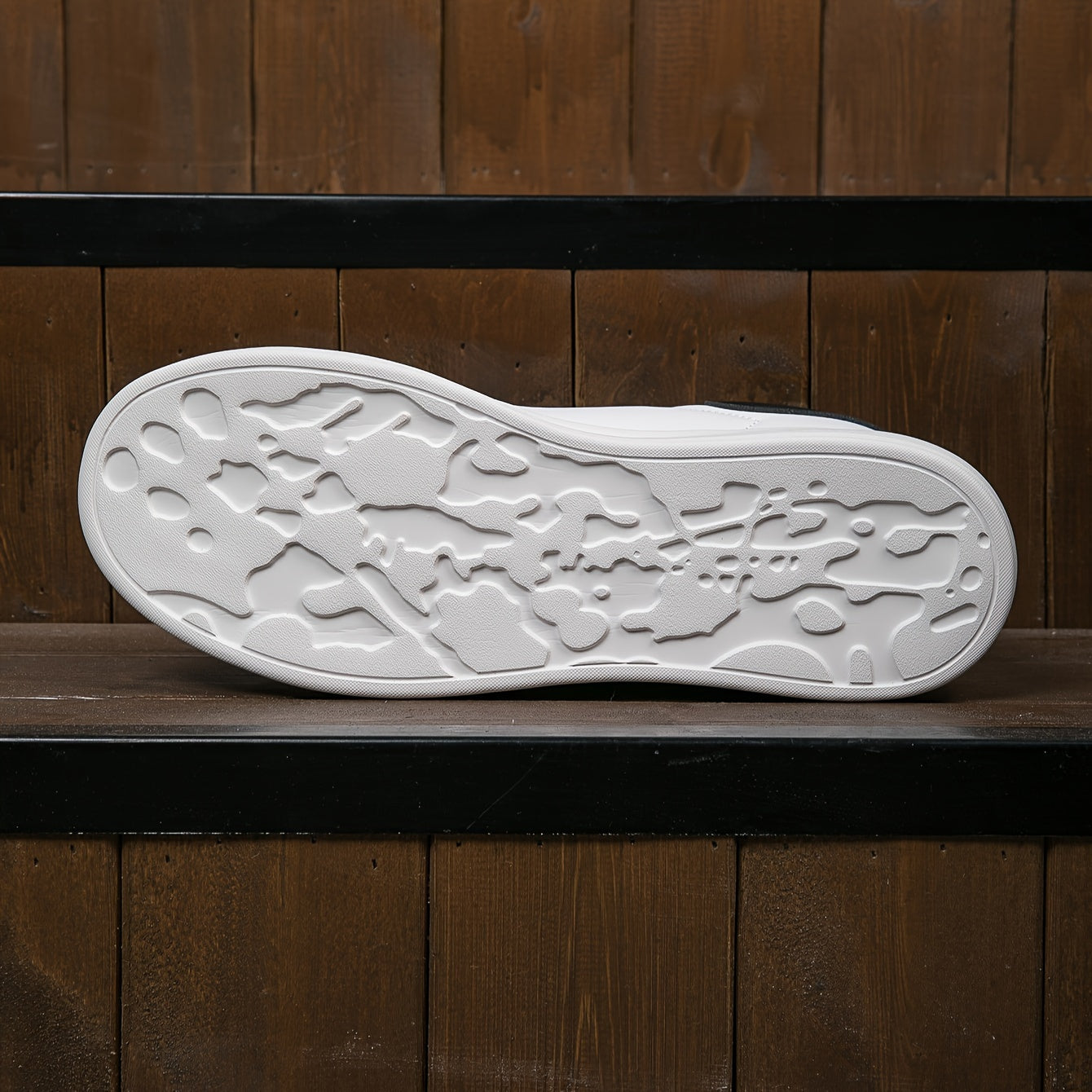 White Leather Sneakers with a Two tone Design