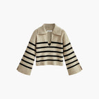 Pullover Sweater – V-Neck – Striped Pattern