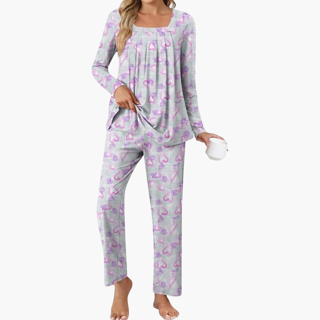 Pajama Set – Long Sleeves – Star Pattern