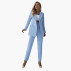 Women's Two-Piece Suit with Blazer and Slim-Fit Pants
