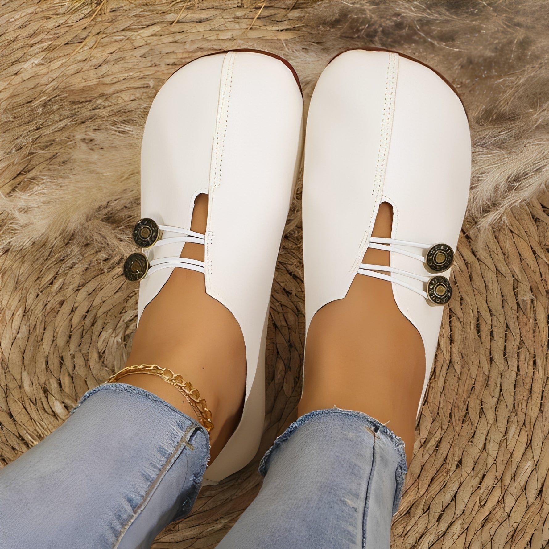 Square Toe Slip-on Sandals Summer Fashion Soft Flat Shoes For Women