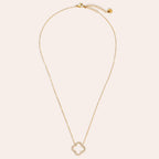 Hollow Diamond Lucky Flower Necklace Gold – Floral Charm Pendant Jewelry