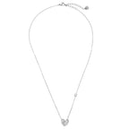 Heart with One Diamond Necklace Silver – Minimalist Gem Pendant Jewelry