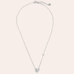 Heart with One Diamond Necklace Silver – Minimalist Gem Pendant Jewelry