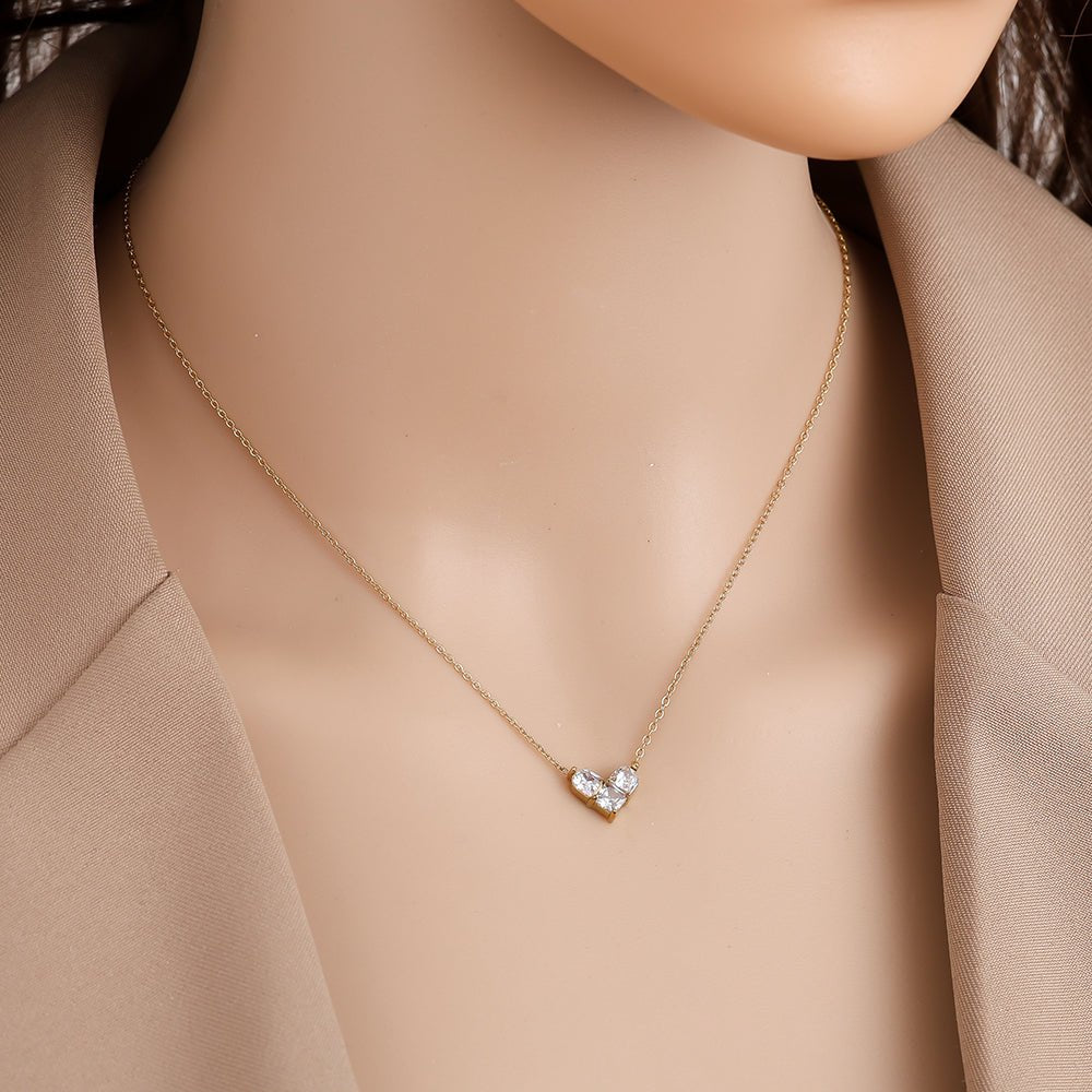 Nice Diamond Heart Necklace Gold – Elegant Sparkling Heart Jewelry