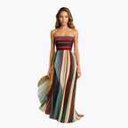 Strapless Maxi Dress – Striped Pattern