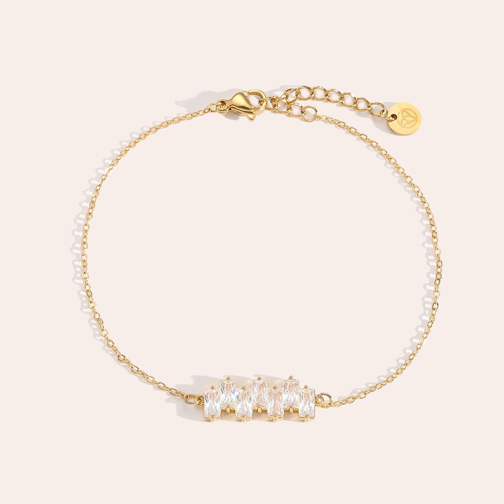 Up and Down Diamonds Bracelet Gold – Sparkling Layered Gem Jewelry